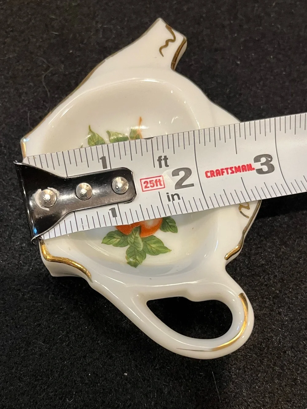 Vintage Florida Orange Tea Bag Holder Dish with Gold Trim